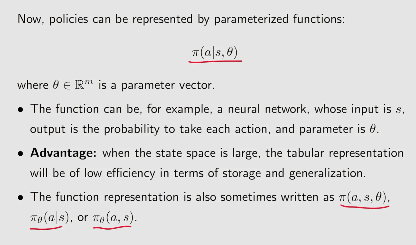 策略函数参数化