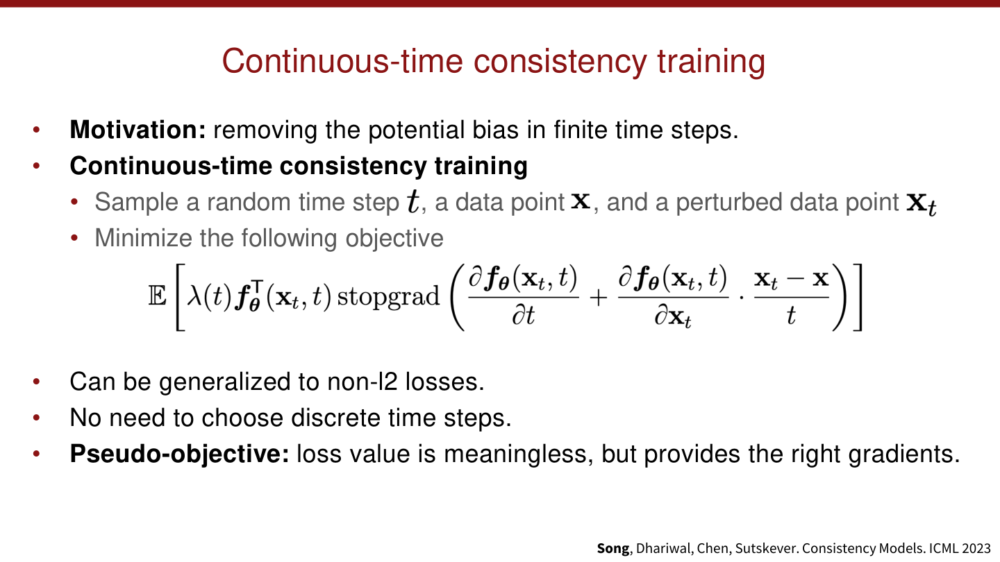 连续时间 consistency training