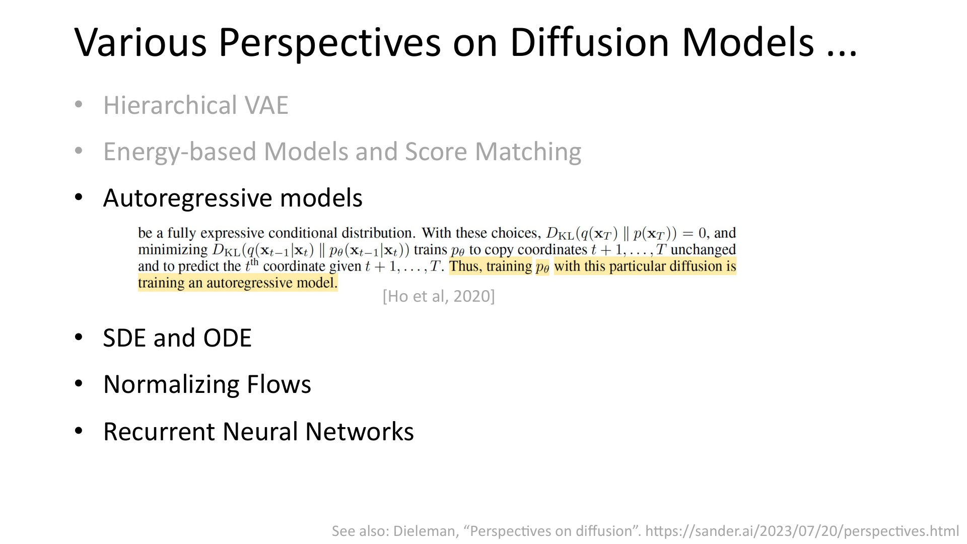 Diffusion 模型的多种视角